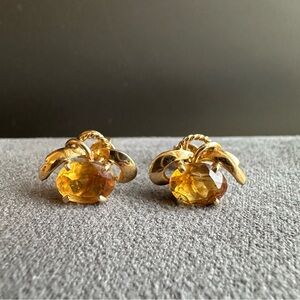 14k gold citrine earrings